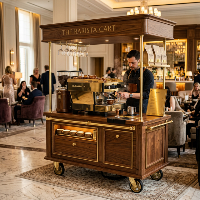 Portable coffee cart business setup